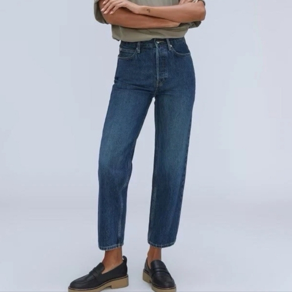 Everlane The Relaxed Straight Fit Jeans Size 33 Blue 100% Organic Cotton Denim - Picture 15 of 16